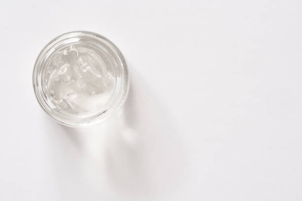 istock Aloe vera gel in a glass jar on white background with copy space 1334331955