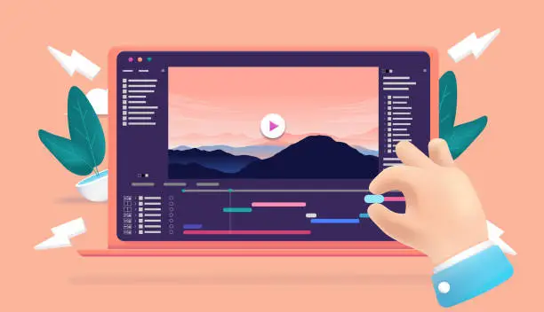 Vector illustration of Video editing software