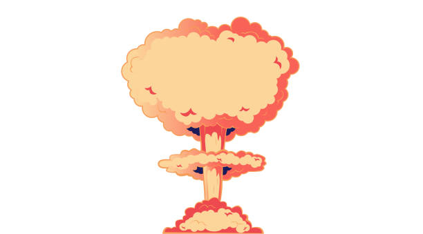 ilustraciones, imágenes clip art, dibujos animados e iconos de stock de ilustración vectorial de hongo de bomba nuclear - bomba atomica