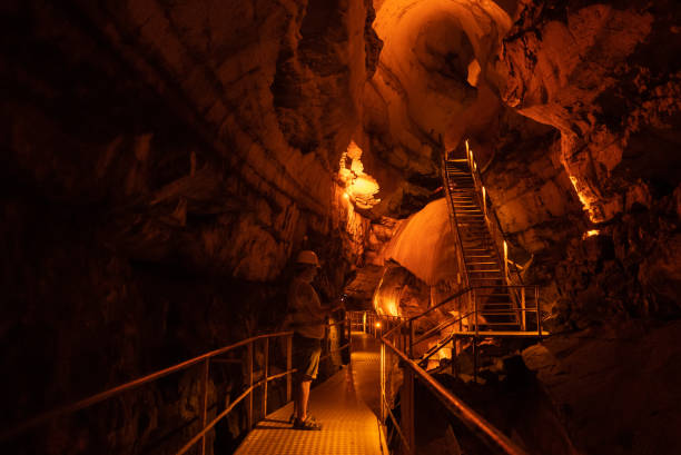 istock Geologist caver examines tinaztepe cave. 1334340332