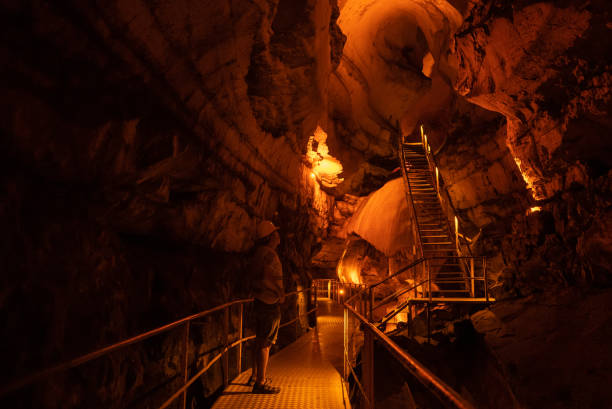 istock Geologist caver examines tinaztepe cave. 1334340360