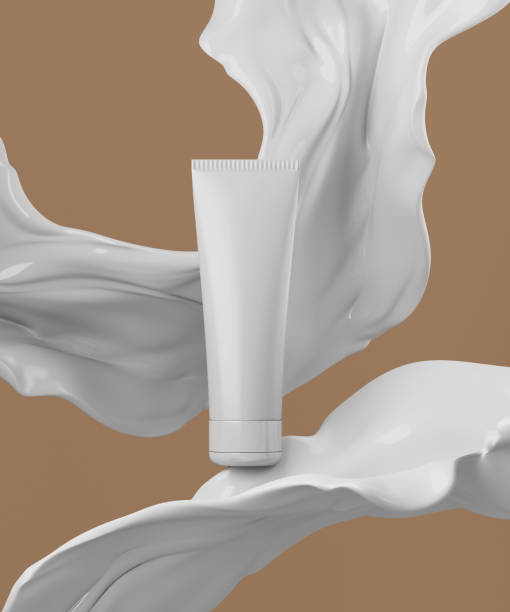 istock Epic scene for cosmetic creme product presentation. Cosmetic jar with liquid splash.. 3d render 1334344463