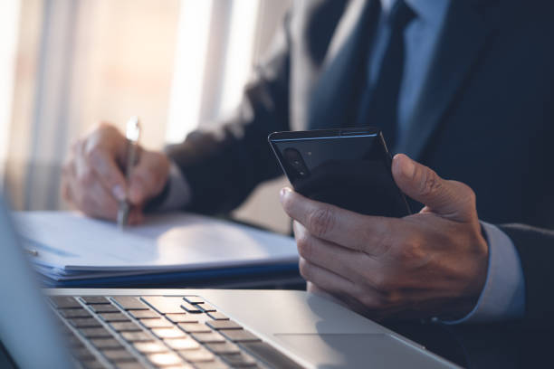 istock Businessman working in modern office 1334349724