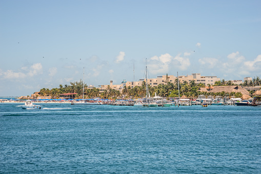 Isla Mujeres is a small Caribbean island east to Cancun, Mexico.
