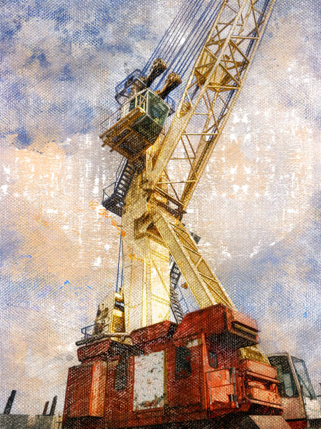 istock Digital Art. Industry. Mobile Harbour Crane. Powerful heavy-duty 1334361478