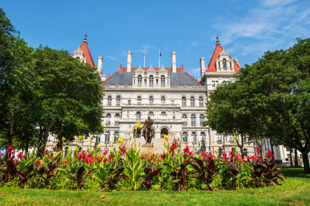 istock Front view of New York State Capitol Building in Albany 1334374874