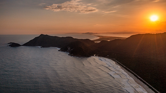 The beautiful coastline of Rio de Janeiro at sunset