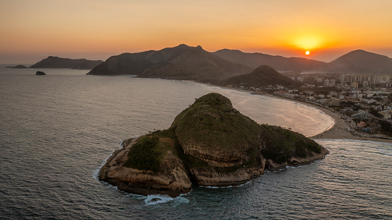 The beautiful coastline of Rio de Janeiro at sunset