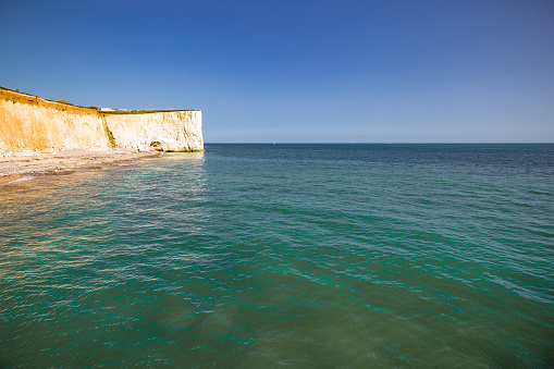White cliffs par of amazing British coastline East Sussex English Channel England