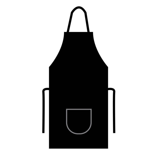 istock black kitchen apron on white background. Chef uniform for cooking sign. Chef apron symbol. flat style. 1334392493