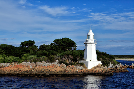 Lighthouse at Hell's Gates, Macquarie Harbour on Tasmanias Rugged West Coast. Canon 5DMkii Lens EF24-70mm f/2.8L USM ISO 200