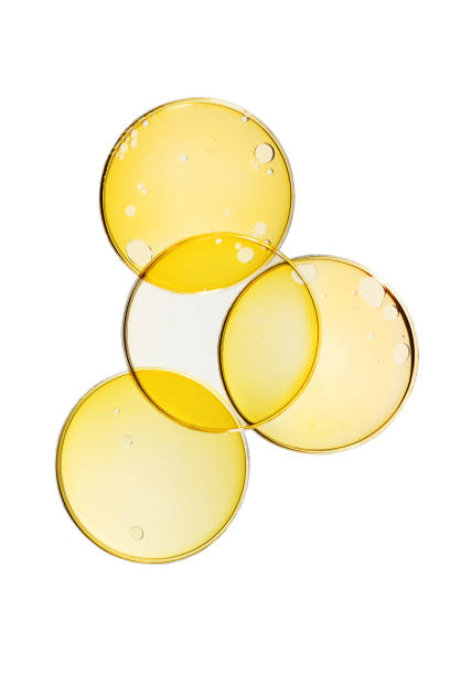 istock Abstract oil circle bubbles in a petri dish top view. 1334395439