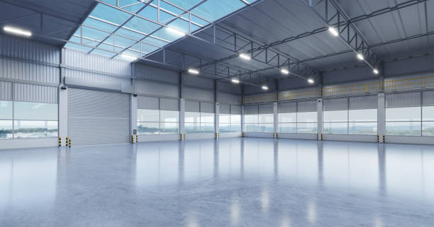 istock 3D Industrial building warehouse interior 1334396419