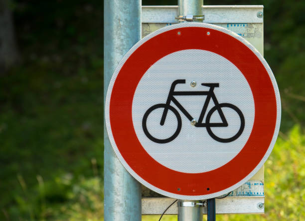 Forbidden for cyclists. Roadsign in Germany