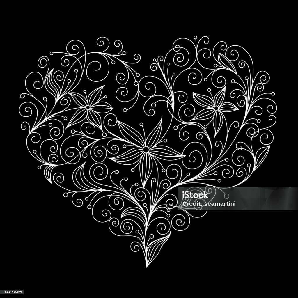 Flores del corazón - arte vectorial de Amor - Sentimiento libre de derechos