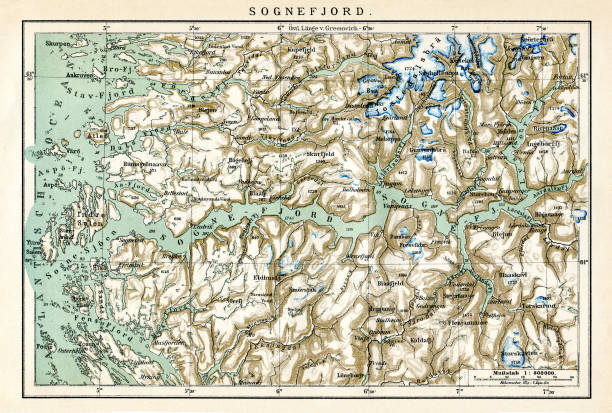 istock Map of Sognefjord Norway 1898 1334405505