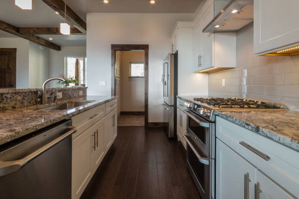 istock Kitchen galley with new appliances 1334406942