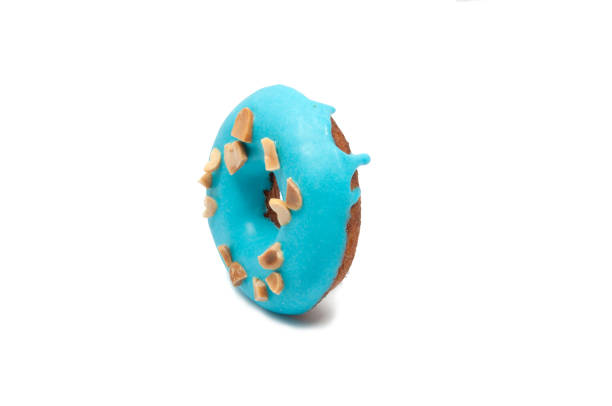 istock Chocolate blue exclusive dessert donut isolated on the white 1334407939