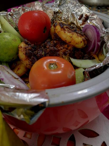 istock Prawn served with tomato, onion and cucumber 1334409102