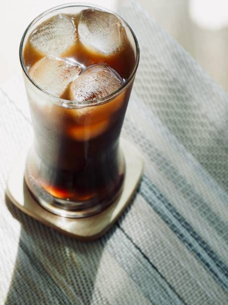 istock Iced coffee in a glass, cool drink, Ice Americano 1334415225