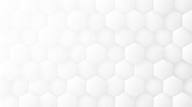 3D Hexagon Pattern Technology White Abstract Background stock photo
