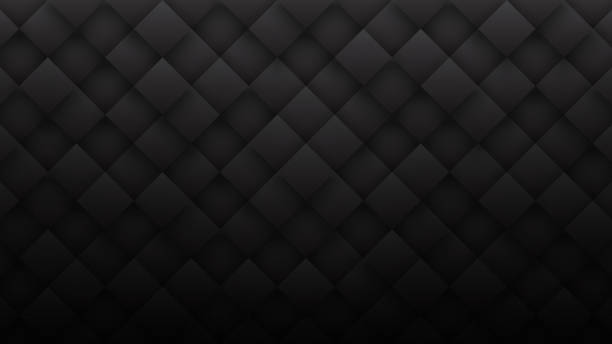 Dark Gray 3D Rhombus Technological Minimalist Black Abstract Background stock photo