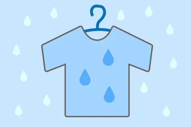 Vector illustration of Water droplets and T-shirts