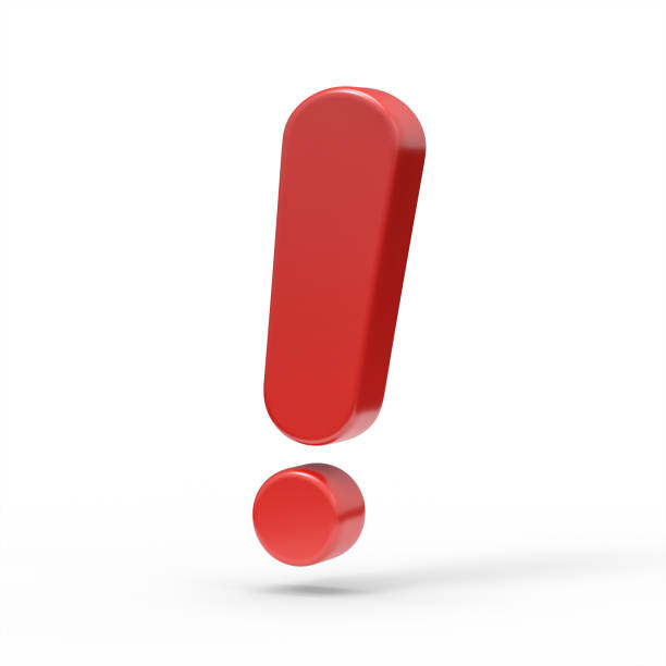 red exclamation mark 3d red exclamation mark -punctuation exclamation point stock pictures, royalty-free photos & images