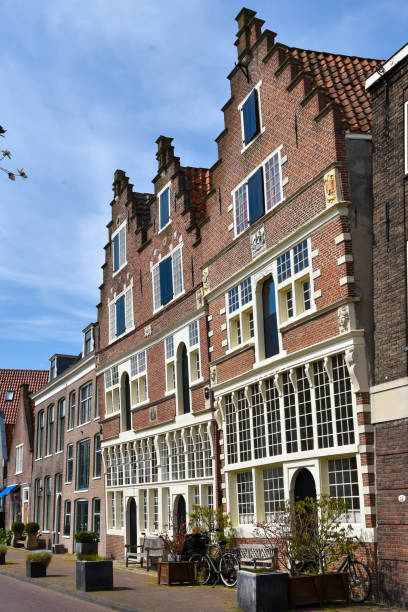 The historical villages of Hoorn and Enkhuizen in Holland The old historical gables and facades in Hoorn and Enkhuizen, Holland. enkhuizen stock pictures, royalty-free photos & images