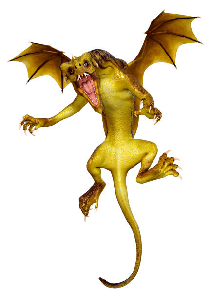 istock 3D illustration fantasy dragon  on white 1334424642