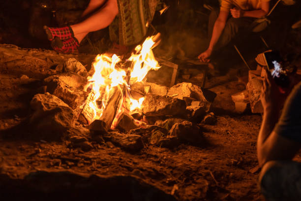 istock Bonfire. The fire. Flames. Burning firewood. 1334424779