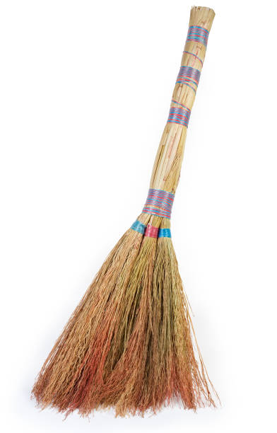 istock Sorghum broom stands on a white background, close-up 1334424918