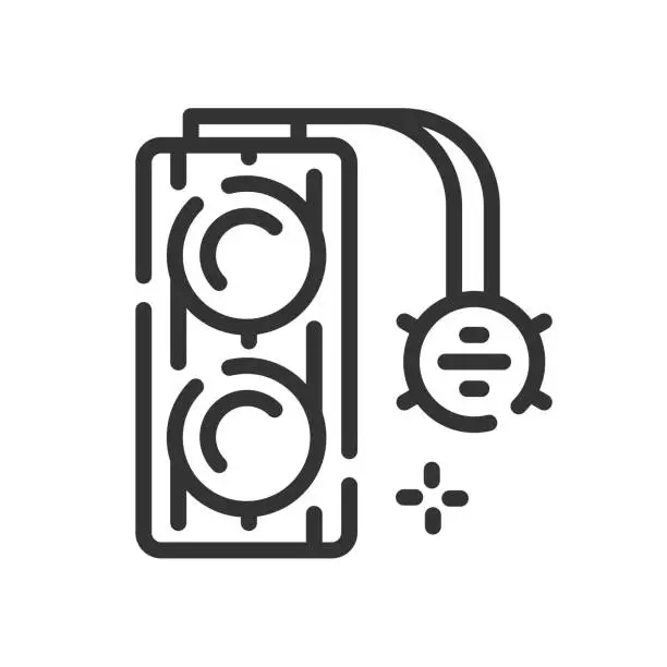 Vector illustration of Water cooling system icon in simple one line style