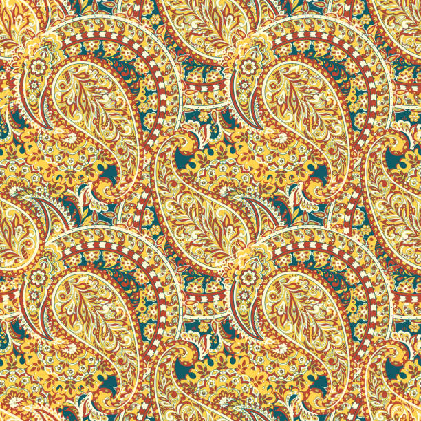 istock Paisley vector seamless pattern. Fantastic flower, leaves. Textile bohemian print. Batik painting. Vintage 1334426180