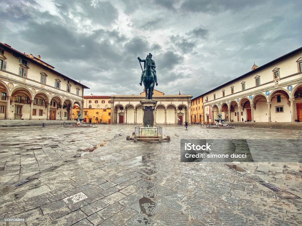 Piazza Santissima Annunziata In Florence Stock Photo - Download Image ...