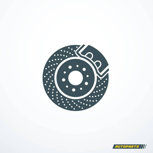 Car brake disc rotor icon. Vector illustration Car brake disc rotor icon. Vector illustration eps 10 brake stock illustrations