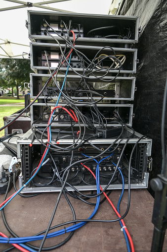Flight Case Cabling Cabling In Multiple Flight Case Racks With Amplifier Effect Devices And ...
