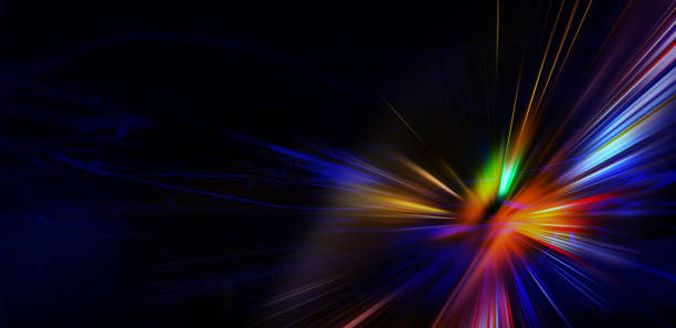 istock Line art modern vivid color digital technology panorama concept 1334430172