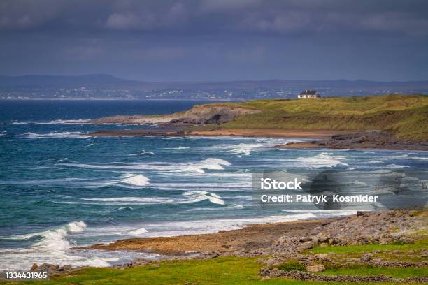 Huge Waves At Fanore Beach In County Clare Stock Photo - Download Image Now - Beach, At The Edge Of, Island