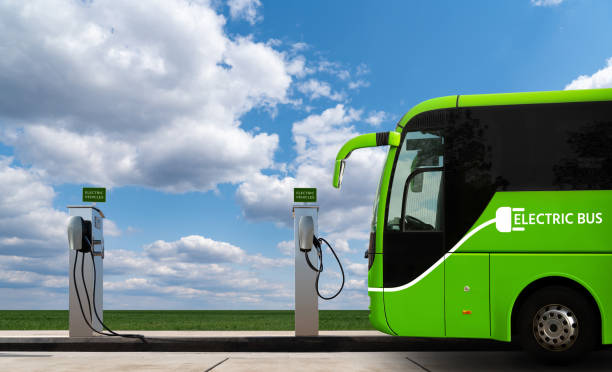 Electric bus with charging station