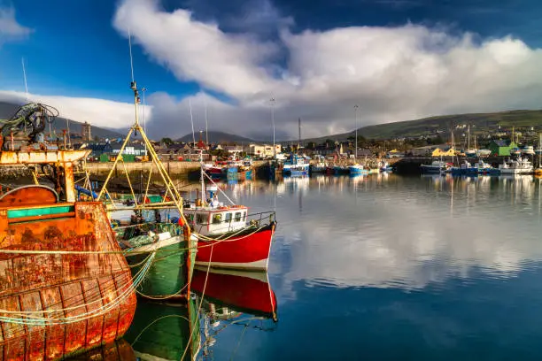 Scenery of Dingle seaport in County Kerry. Ireland