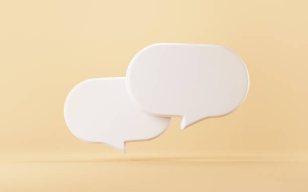 istock Two bubble talk or comment sign symbol on yellow background. 1334433011