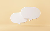 Two bubble talk or comment sign symbol on yellow background.
