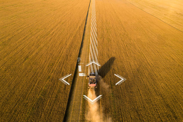 Autonomous harvester stock photo