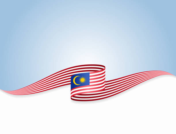 말레이시아 국기 물결 모양추상 배경. 벡터 그림입니다. - 말레이시아 국기 stock illustrations