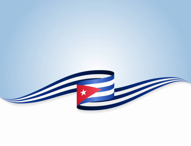 Cuban flag wavy abstract background. Vector illustration. Cuban flag wavy abstract background layout. Vector illustration. cuban-flag stock illustrations
