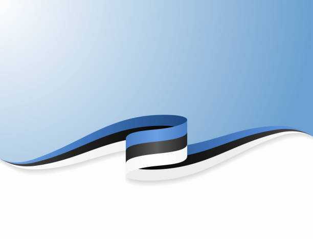 Estonian flag wavy abstract background. Vector illustration. Estonian flag wavy abstract background layout. Vector illustration. estonia stock illustrations