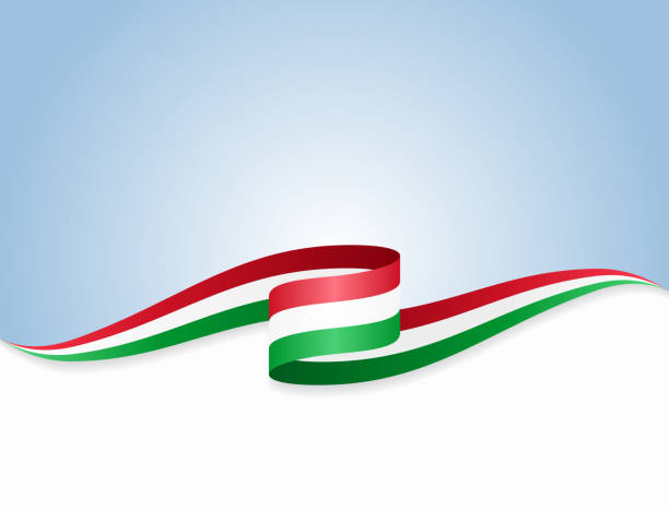 ilustraciones, imágenes clip art, dibujos animados e iconos de stock de bandera húngara ondulada fondo abstracto. ilustración vectorial. - hungarian flag