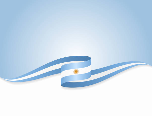 argentinean flag wavy abstract background. vector illustration. - argentina stock illustrations