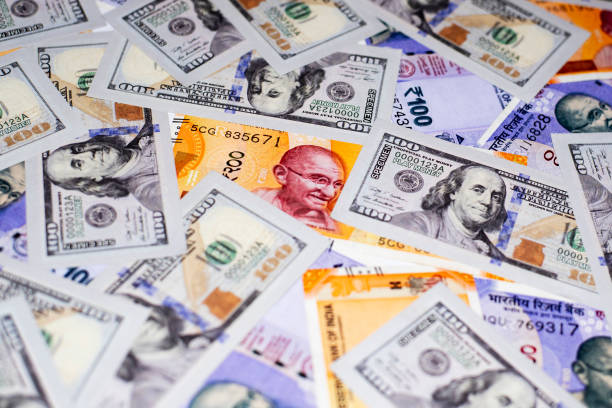 istock US Vs Indian currency exchange rate 1334436924